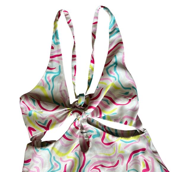 For Love & Lemons FL&L Women’s Palmer Retro Halter Cutout White Mini Dress Small - Picture 7 of 13